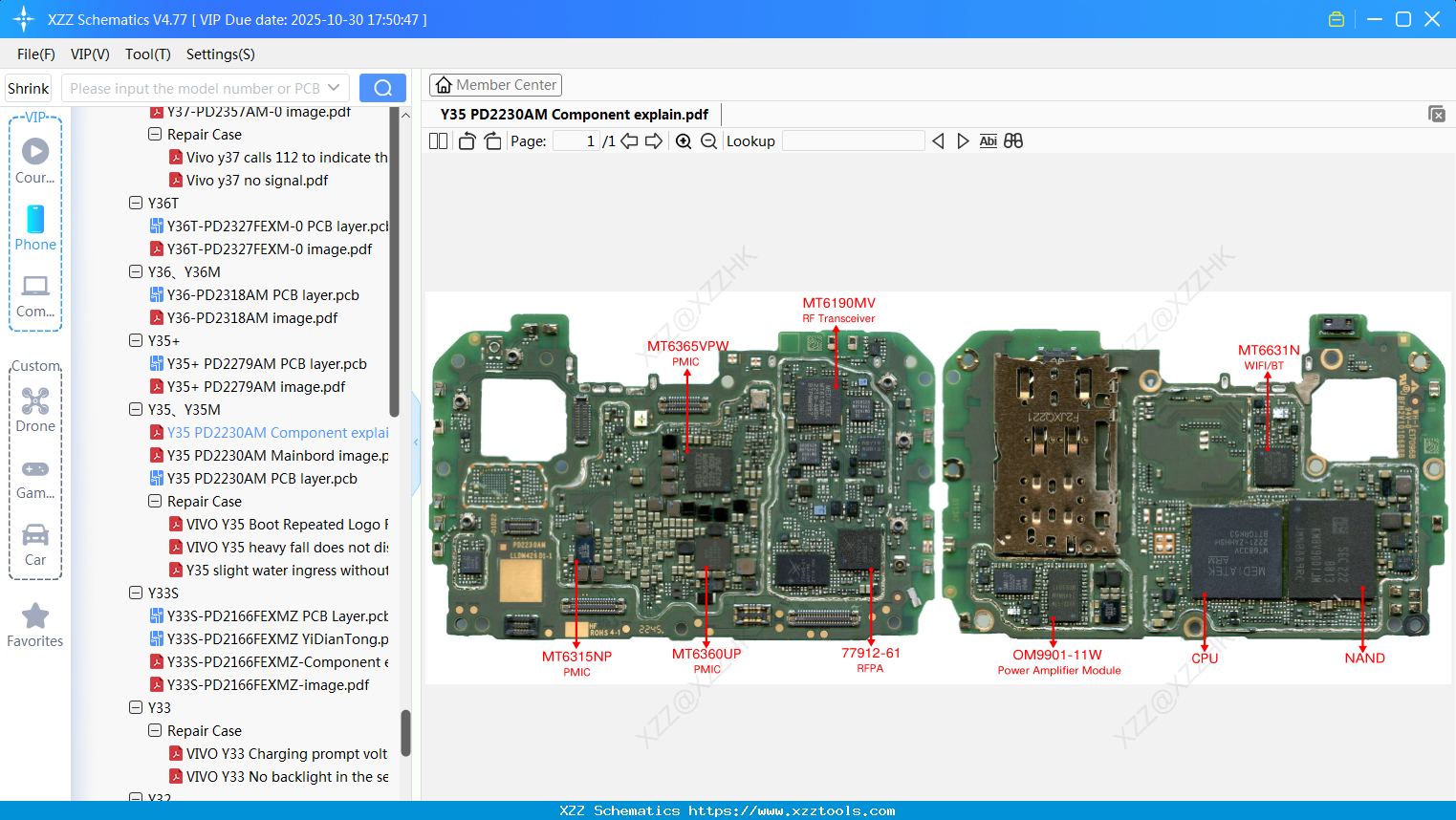 VIVO Y35 PD2230AM Component Explain